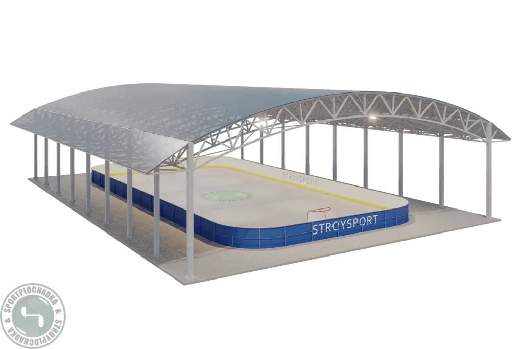 Крытая универсальная (мультиспортивная) площадка площадью 576м2 для игры в футбол, мини-футбол, хоккей