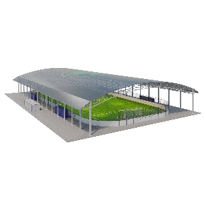 Крытая хоккеная площадка с холодильной установкой, навесом м прочими дополнениями для футбола, хоккея и др. видов спорта