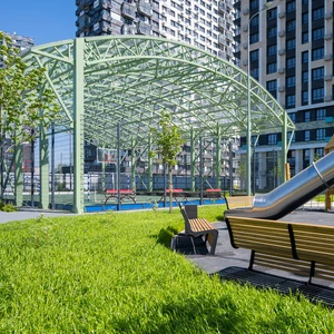 Строительство крытой спортивной площадки в ЖК «Гоголь Парк» (г. Люберцы) - спортивная площадка