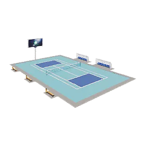 Теннисный корт ПДТ-2 с резиновой крошкой SBR — бюджетное строительство